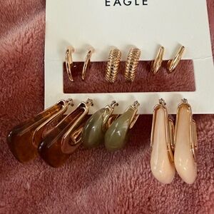 American eagle card of 6 pair of earrings. None worn.